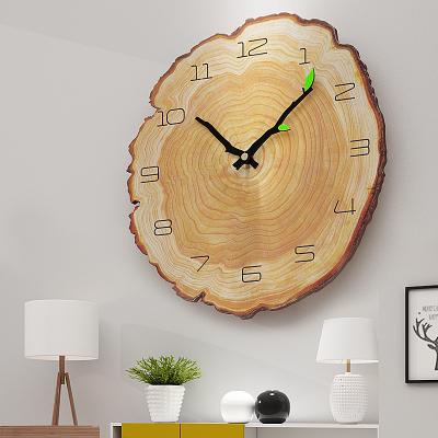 China Antique Style Ring Wall Clock Yearly 12 Inch Brown Silent Quartz Needle 3D Wall Clock Home Office Bedroom Decor for sale