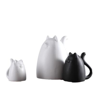 China Nordic Style Imitation Antique Cat Ornaments Creative Decorations Home Ceramic Opens Cat Ornaments Wholesale for sale