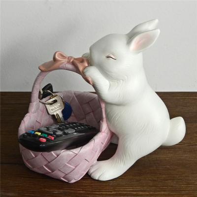 China Rabbit Ornaments Resin Crafts Entryway Key Storage Creative Home Decor Items Home Decoration New Style for sale