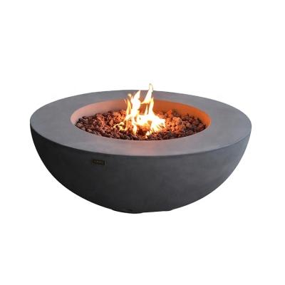 China Modern Stocked Elementi Outdoor Gray Fire Pits Concrete Gas Propane Firebowl for sale