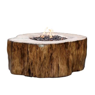 China Wholesale Elementi 3 color tree stump fire gas firepit tabletop redwood propane fire pit stocked outdoor for decor for sale