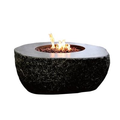 China Fiery firepit gas fire pit propane mine concrete fire table outdoor Stocked Elementi rock garden for sale