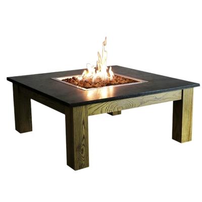 China New Design Elementi Modern Fire Square Gas Coffee Table Smokeless Pit Table Stocked Outdoor Furniture for sale