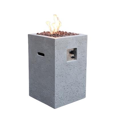 China MODENO European Style Concrete Garden Stored Vertical Fire Pits Gas Tank Cover Patio Propane Hidden Gas Heaters for sale