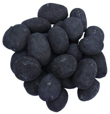 China MODENO Modern Wholesale High Quality Assorted Aritificial Black Fire Mine Accessories Pebble Stone for sale