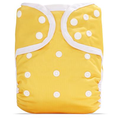 China Cheap Custom Cloth Baby Printed Wholesale Yellow Waterproof Reusable Cloth Diapers For Sale for sale