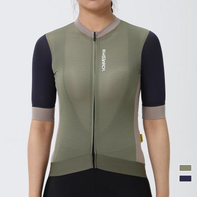 China Color Matching Seamless Women's Short Sleeve Top Cycling Women Can Customize Summer Cycling Clothing for sale