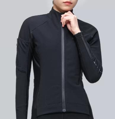 China Warmth Double Layer Winter Jacket Winter Cycling Women Shear OEM Long Sleeve Thermal Custom Cycling Jacket for sale