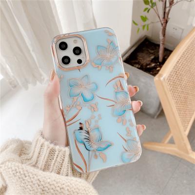 China Anti-fall Factory Supply Floral Printed Case Phone Back Cover For iPhone 4.7 5.4 5.8 6.1 6.7 inch for sale