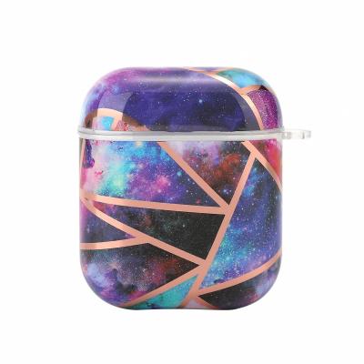 China Marble With Gold Line Factory Supply Protective Case For Airpods 2 IMD Hard Case Earphone IAO For Airpods for sale