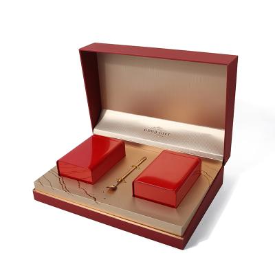 China Recycled Materials Custom Thanksgiving Day Red Tea Gift Boxes With Logo Paper Cardboard Packaging Box for sale