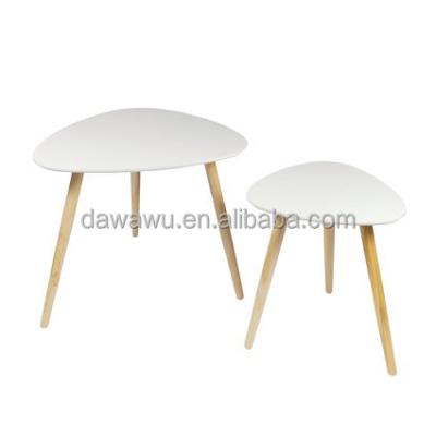 China Woodluv Modern Modern Stiffened 2 MDF Triangle Side Cafe Dining Lamp End Table for sale