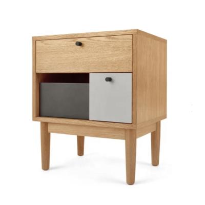 China Easy Installation Bedroom Furniture Modern Wooden Nightstand Beside Small Table Cabinet for sale