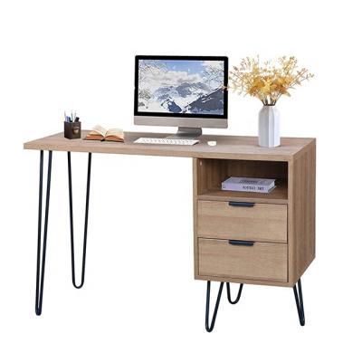 China Easy Assemble Retro Industrial Home Wooden Work Desk Furniture Study Table Computer Desk With Storage Drawers for sale