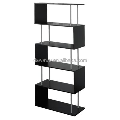 China Black-brown Modern Metal Shelf Support Modern Decoration Bookcase For Living Room Office Or Bedroom for sale