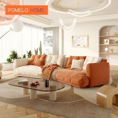 China Adjustable (height) Pomelohome couch living room simple modern small apartment silent wind double log sofa for sale