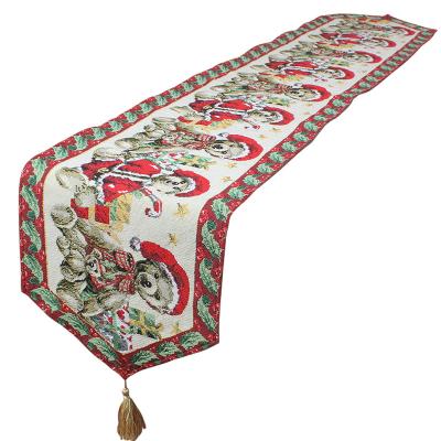 China Professional table runners online jacquard manufacturing cotton and polyester woven jacquard tapestry sequin table runners for sale