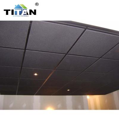 China Artistic New Design MF80 Black Color Ore Fiber Ceiling Panel Price From TITAN Ceilings In China for sale