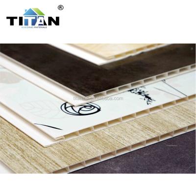 China Artistic Ceilings PVC Ceiling Tiles Wood Grain Laminated Printed PVC Ceiling For Kitchen for sale