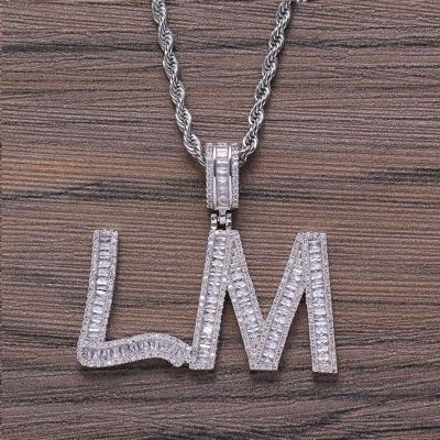 China Miami FASHION Icy Custom Letter Cuban Link Chain Gold Plated Women Hip Hop Jewelry Name Necklace for sale