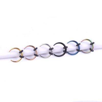 China Trendy Fashion Body Piercing Stainless Steel Horn Circle Gold Filled Bullnose Ring Piercing for sale