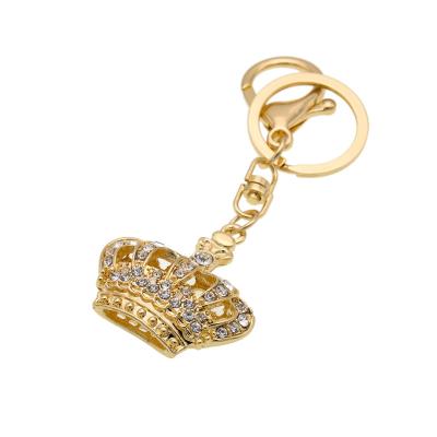 China 2020 High Quality Crystal Gold Crown Fashion Plating Key Chain for sale