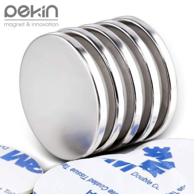 China Industrial Magnet Pekin N35 Neodymium Disc Magnets With 3M Round Magnets Adhesive Power Magnet for sale