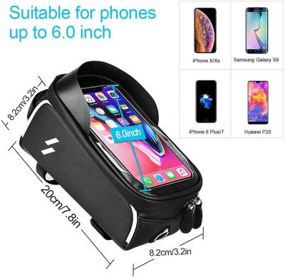 China Waterproof Phone Front Frame Bag - 100% Waterproof Bicycle Bag Top Tube Phone Frame Pack Phone Cycling Case for sale