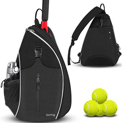 China Padel Sports Bag Tennis Sling Bag Water Resistant Tennis Cross - Body Backpack For Women Men Holds Tennis Badminton Squash Rackets, Pickleball Pad for sale