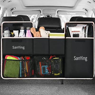 China Large Capacity Car Backseat Trunk Hanging Bag Organizer With Pockets Large Storage Car Interior Trunk Organizer for sale