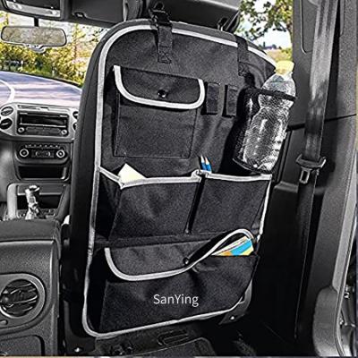 China Car Rear Seat Organizer Pocket Auto Universal Folding Tablet Holder Tray Multifunctional Convenient Tray Bag for sale