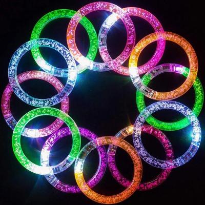 China Acrylic+electric elements factory wholesale hot sale 2022 concert festival party light up low cost cheap bubble LED flashing bracelets for sale