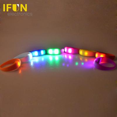 China Noise enabled; Glow Band Wrist Bracelet LED Motion Activated Or Regular Flashing Sound Control Activated Wristband For Party Clubs for sale