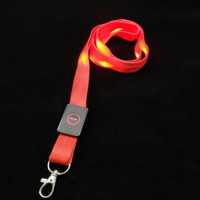 China Hold And Light Up Name Cards Made In China Good Quality Nylon Neon Glow Promotional Products Company Promotional Gifts Flashing Light Lanyard For Flash Light for sale