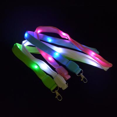 China Plug And Light Up Name Cards Wholesale Led Flashing Custom Lanyards Customs Lead Lanyard With Logo for sale