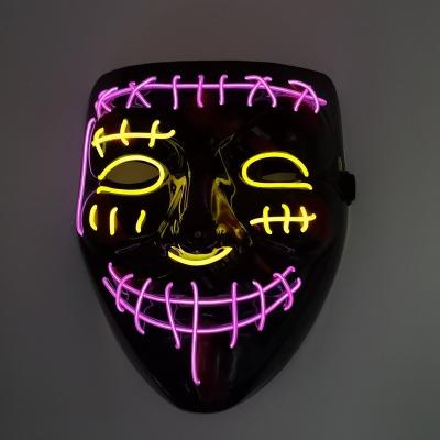 China 2022 Hot Sales PVC Shape Battery Operated Party Event Halloween Mascara Horror Maska LED Mask for sale