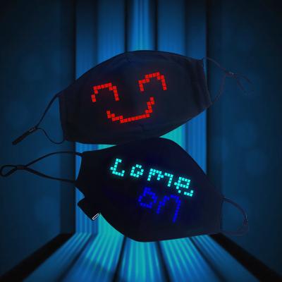 China Programmable Text Music Christmas Halloween High Light Mask Led Facemask App Control-C Display Led Reusable Party FaceMask for sale