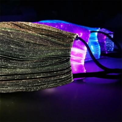 China New Year Halloween Party Silk Fiber Silk Cloth Colorful Light Up Christmas Lighting Led Facemask for sale