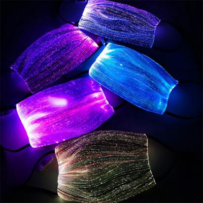 China Lighting Festival Halloween Multi-colors LED Light Up Face Mask LED Face Mask Party Mask LED Glory Mask Fiber Optic Face Mask for sale