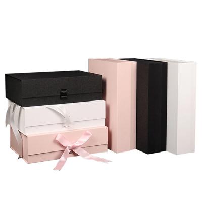 China Recycled Materials Wholesale Custom Your Own Logo Printed Luxury Recyclable Folding Ribbon Gift Box Packaging for sale