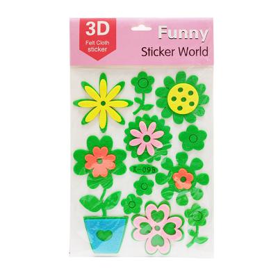 China Durable 3D Custom Flower Kids Felt Fabric Sticker for sale