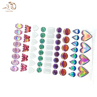 China Crystal Bead Decorative Self Adhesive Stickers Multicolor Colorful Butterfly Sticker for sale