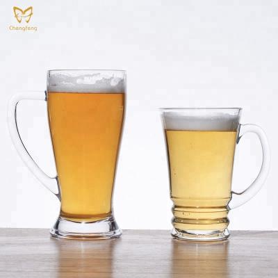 China Viable 405ml Beer Stein German Style Refesh Glass Beer Mugs for sale