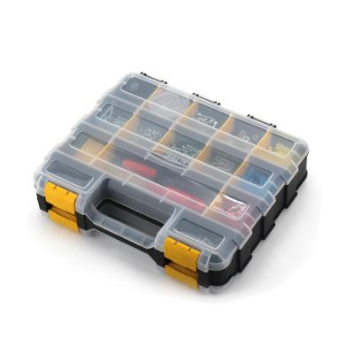 China Eco-friendly Adjustable Transparent Square Shaped Double Side Organizer Portable Parts Case Plastic Boxes for sale