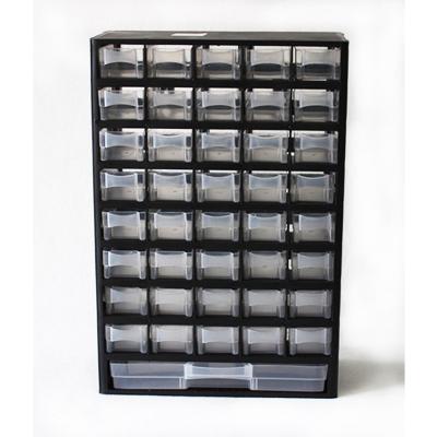 China Multifunctional Various Compartments GD2047 Hard Craft Box Screw Black Plastic Assortment Box for sale