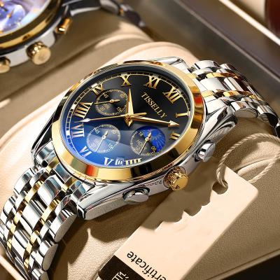 China Elegance 30m Luminous Waterproof Luxury Wristwatch Men's Quartz Wrist Watches Men Supplier Chronograph Day/Date Watches Stainless Steel for sale