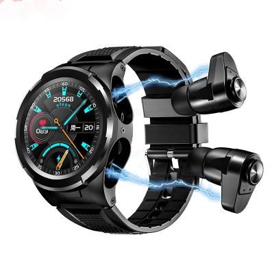 China Touch Screen Smart Watch Headset 2 in 1 Heart Rate Blood Pressure Blood Oxygen Health Radio Sports Smartwatch Men 2022 Steel Strap Watch for sale