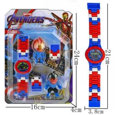 China LED Display Best Selling Different Designs Princess Watch Kids Turning Block Watch Assemble Electronic Watch Kids Christmas Toy Gifts for sale