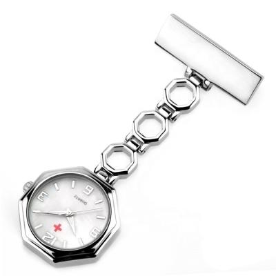 China Alloy Clip Nurse Pendant Pocket Watches Fashion Polygon Dial Design Combine Doctor Hanging Watch for sale