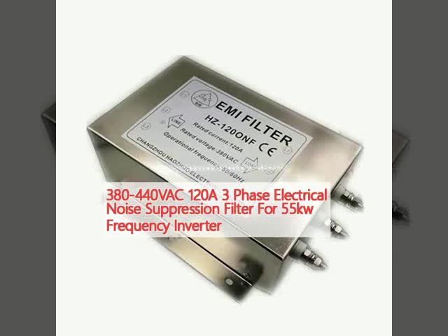 380-440VAC 120A 3 Phase Electrical Noise Suppression Filter For 55kw Frequency Inverter